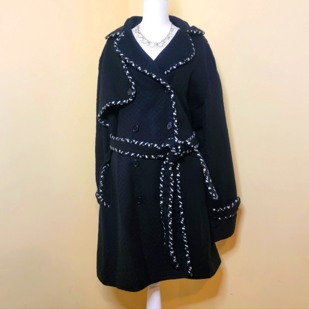 Classic Navy Trench Coat with updated styling Lane Bryant size 18